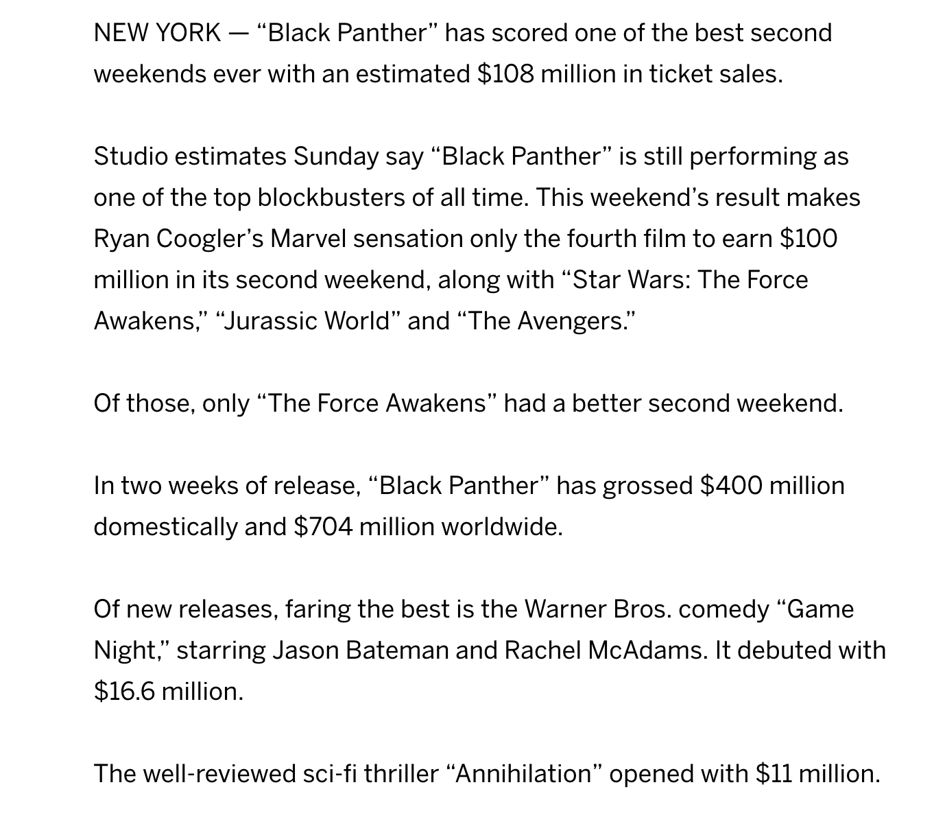 Black Panther news